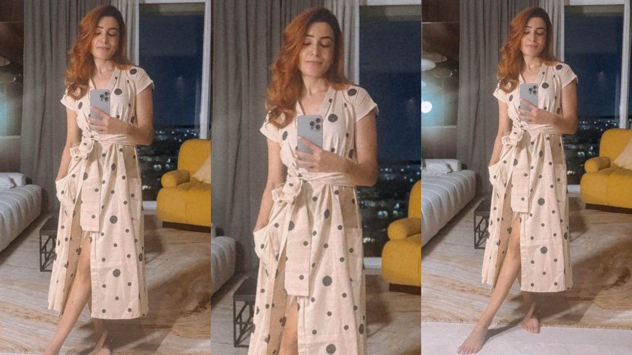  Samantha Ruth Prabhu gives us retro feels in off-white polka dot wrap around dress