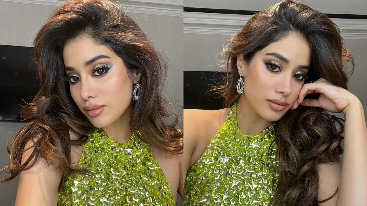 Janhvi Kapoor in gradient eye make up look 