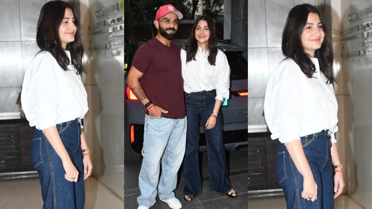 Anushka Sharma attended Mehr Dhupia’s birthday party in a white top and denim jeans, totally rocking the classic look