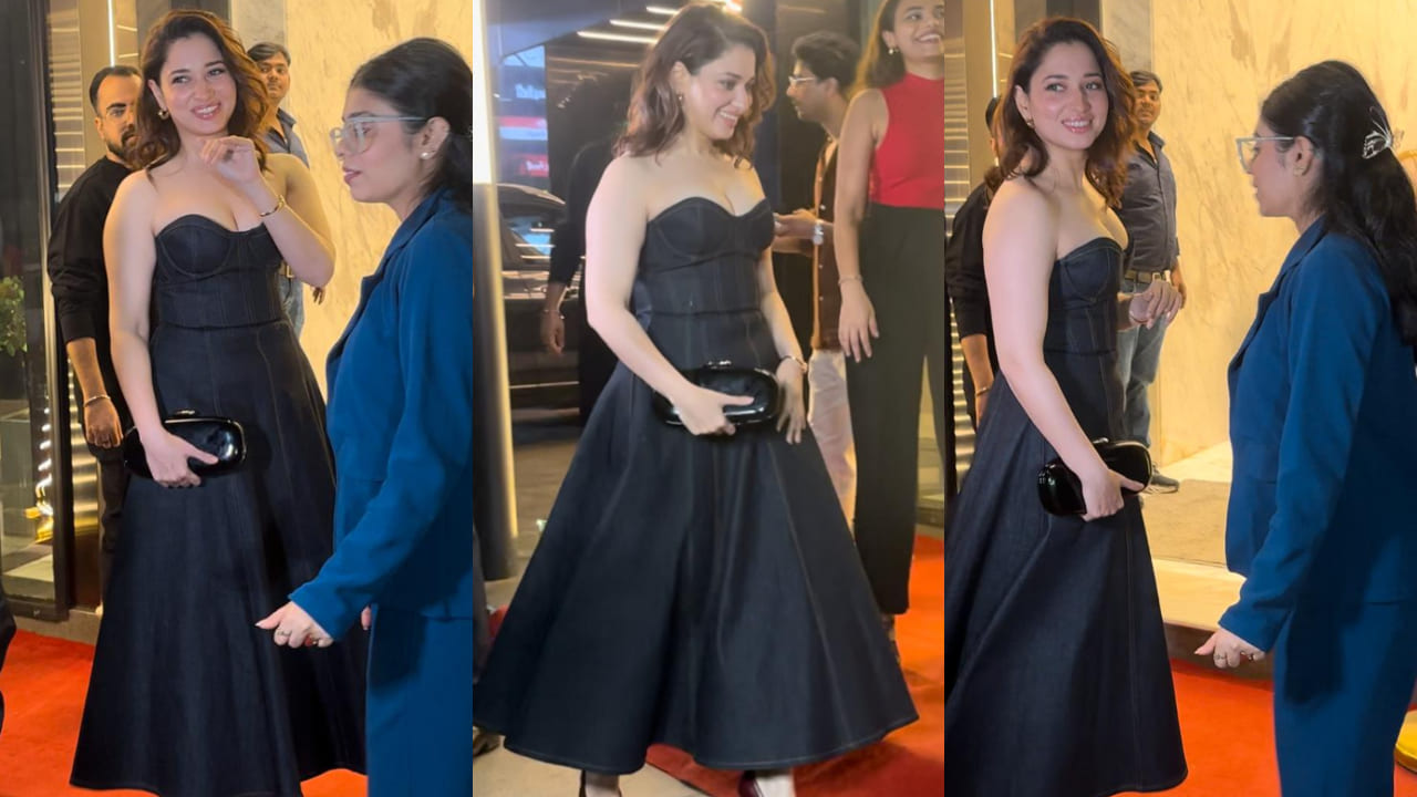 Tamannaah Bhatia attended a party and looked stunning in a denim dress