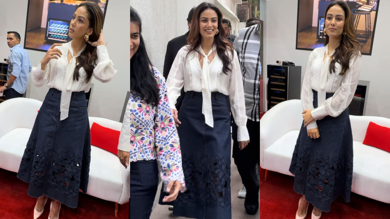 Mira Kapoor attended an event in a denim skirt and white top and she looked every bit stunning