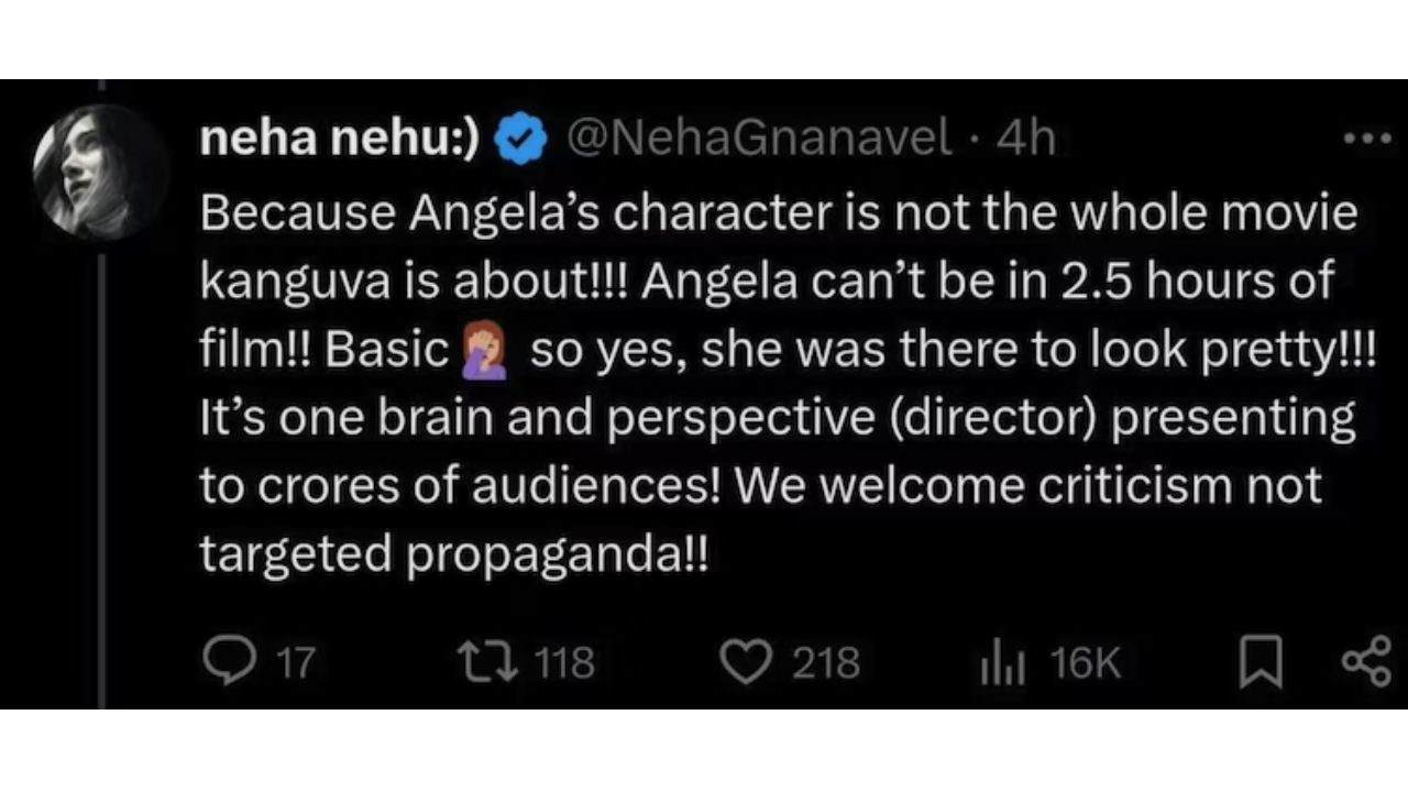 Suriya starrer Kanguva producer's wife says 'Disha Patani was there to look pretty' in the movie in now-deleted comment