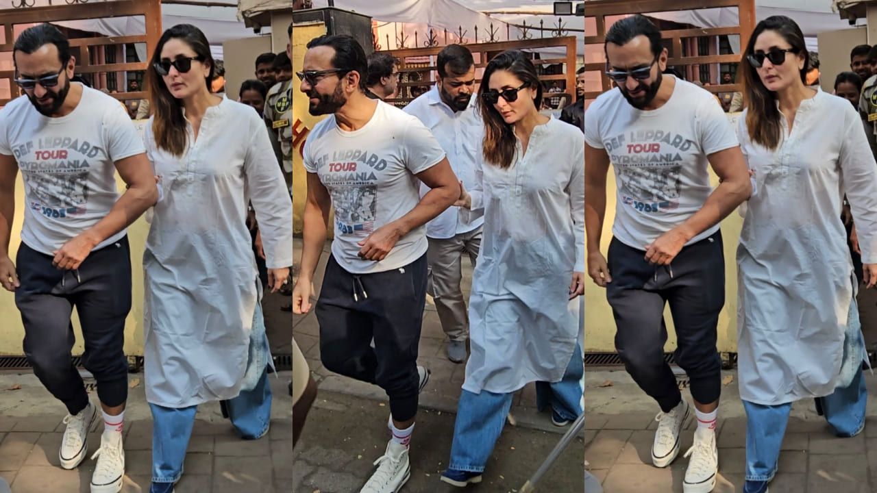 Kareena wears white kurta and jeans with Rs 76,537 loafers to vote & it's fuss-free style