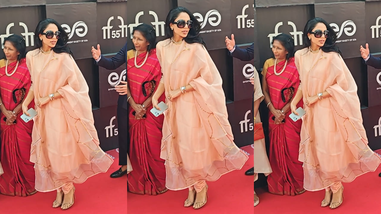 Sobhita Dhulipala's elegant look in organza peach is the perfect post-wedding pick for all the minimalistic brides