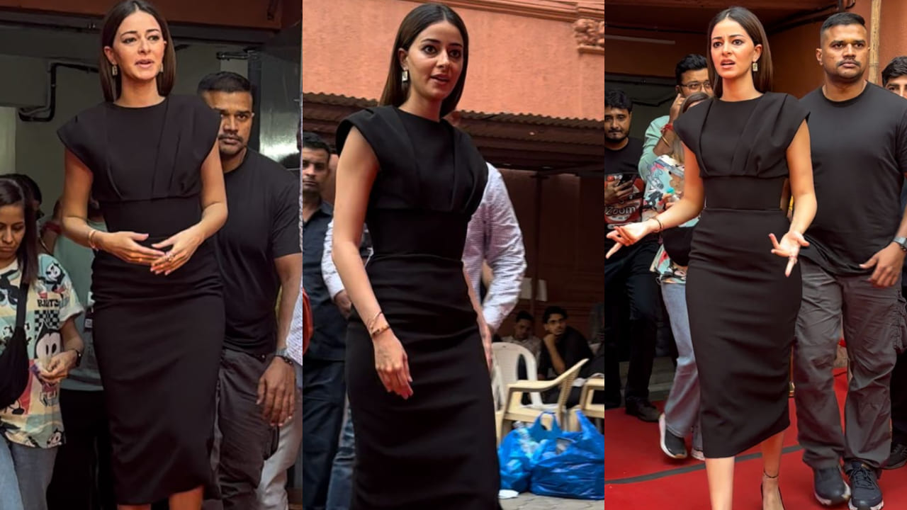 Ananya Panday stepped out in a black dress and it served party vibes with a formal touch