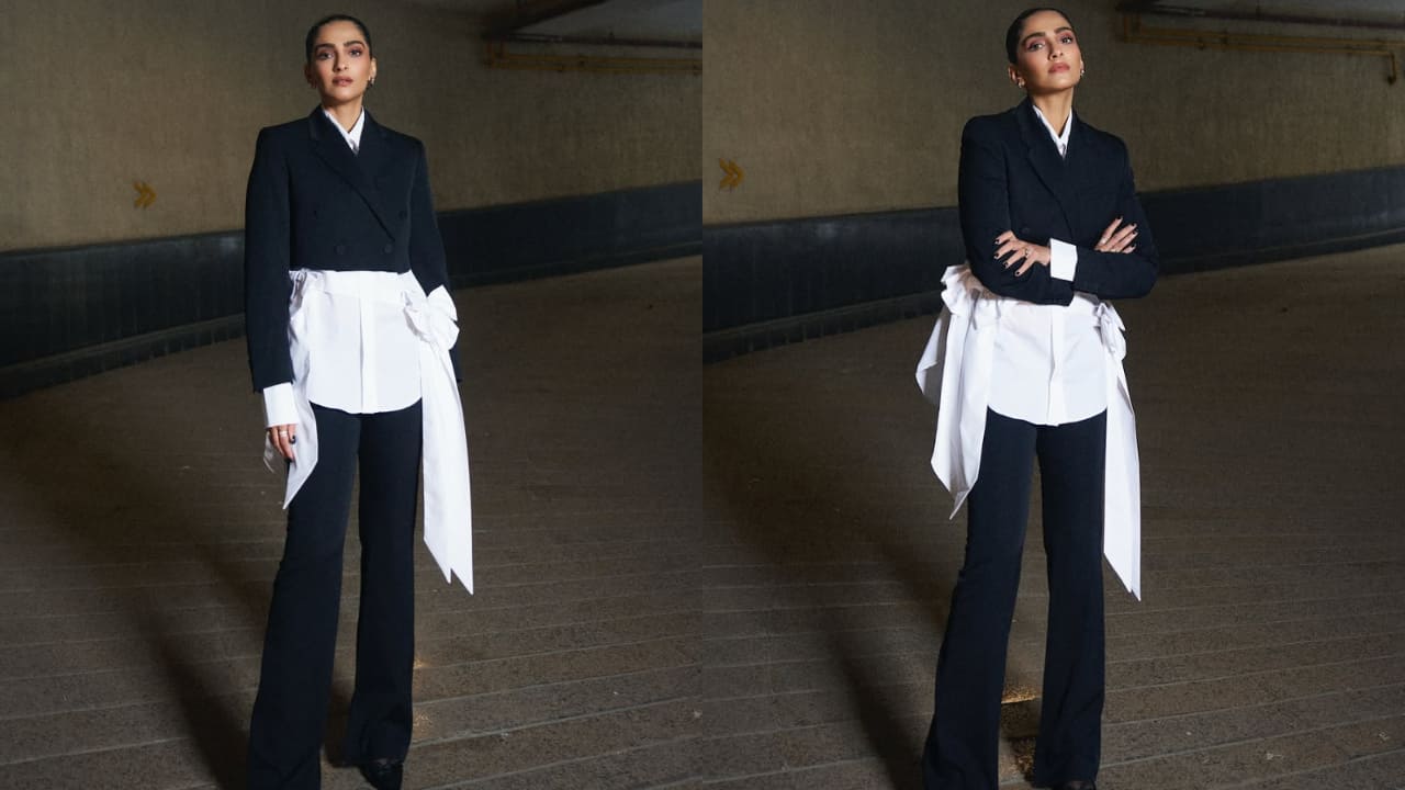 Sonam Kapoor in blazer and shirt 