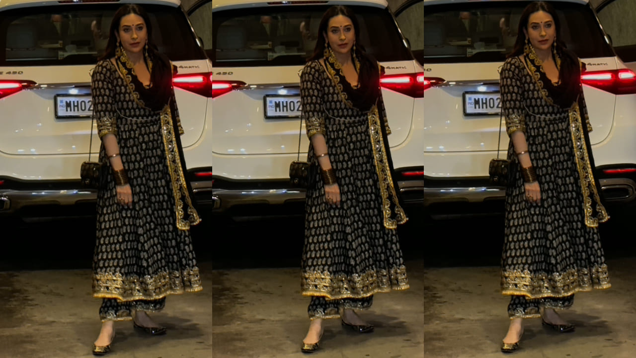 Karisma Kapoor proves her charisma is undeniable in Dua black Anarkali suit and mini Chanel bag; it’s a 10/10 steal-worthy look 