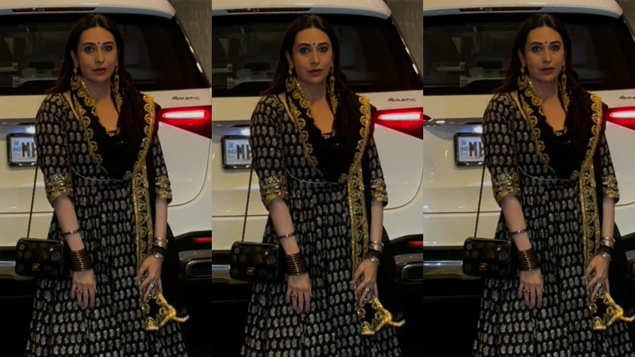 Karisma Kapoor proves her charisma is undeniable in Dua black Anarkali suit and mini Chanel bag; it’s a 10/10 steal-worthy look 