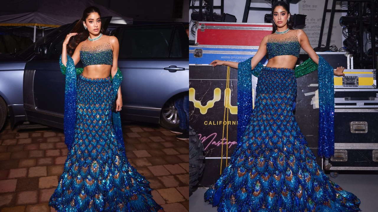 Janhvi Kapoor in peacock gown 