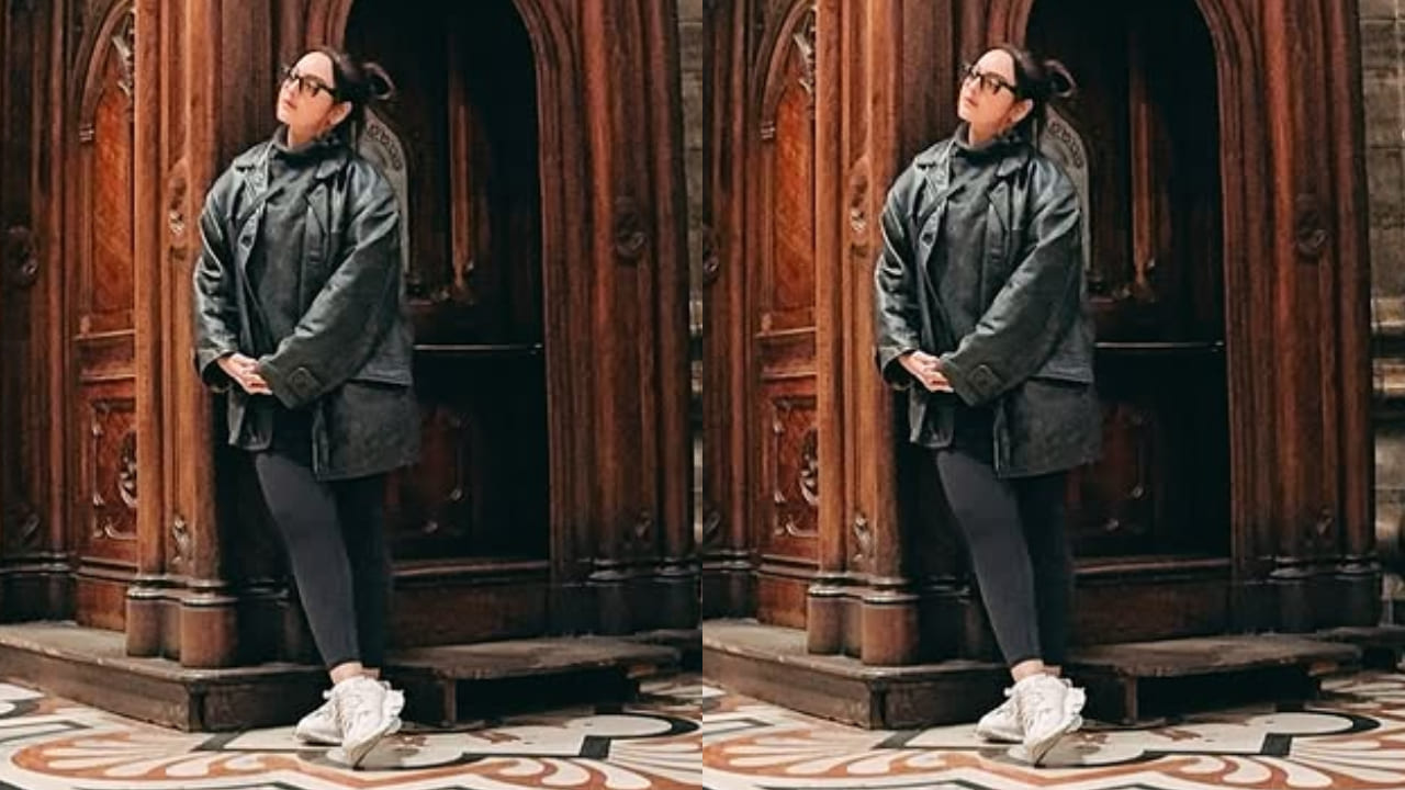 Sonakshi Sinha gives a masterclass in layering with her oversized leather jacket and turtleneck combo in Milano