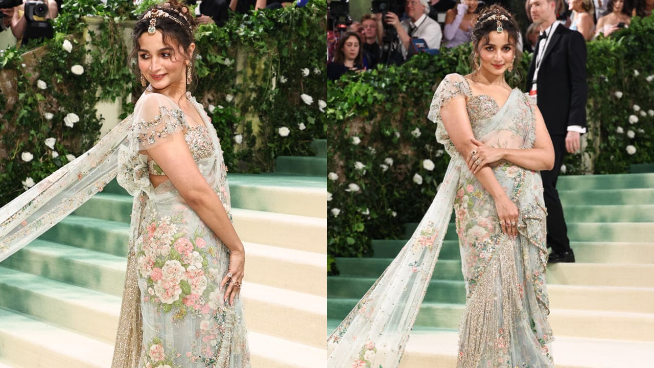 Alia Bhatt at Met Gala in sheer saree