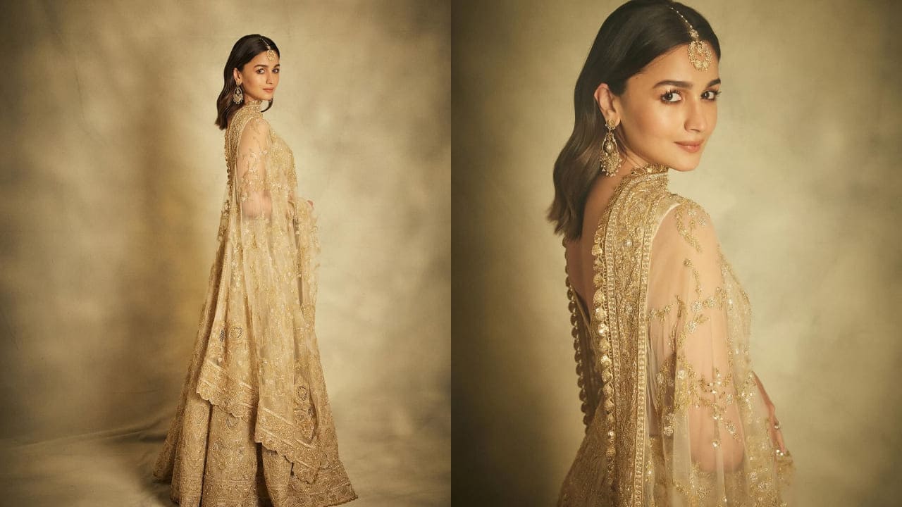 Alia Bhatt in golden lehenga