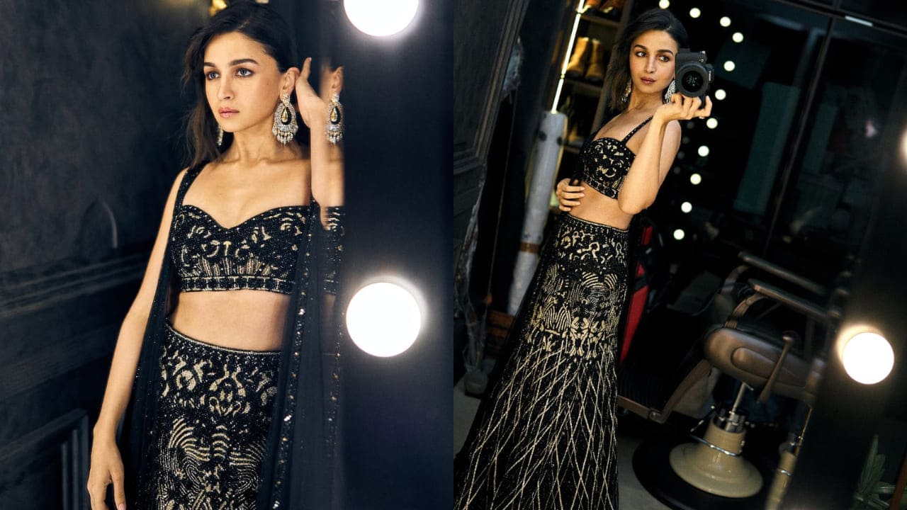 Alia Bhatt in black lehenga