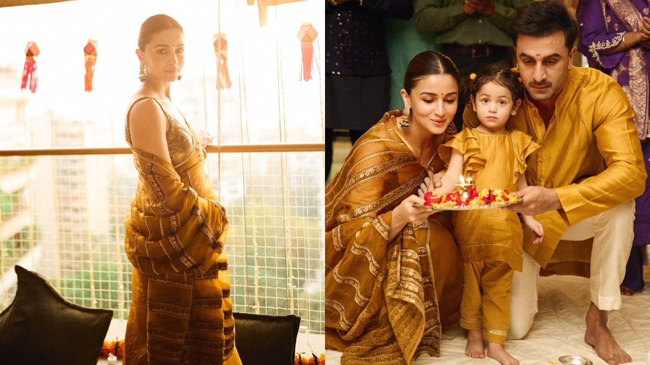 Alia Bhatt in yellow saree