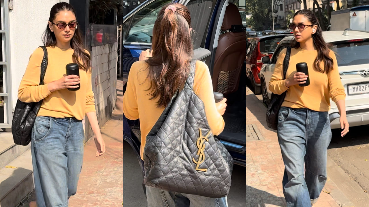 Aditi Rao Hydari was spotted in the city dressed in a yellow top, jeans and her 3.65 lakh YSL bag 