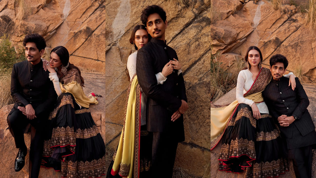 Aditi Rao Hydari’s royal sharara paired with Siddharth’s sleek black sherwani sets a new standard for wedding fashion