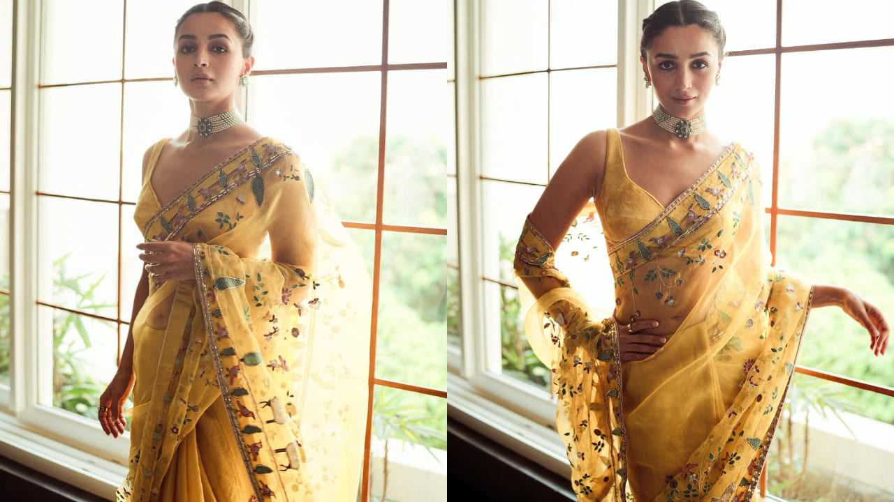 Alia Bhatt in yellow saree 