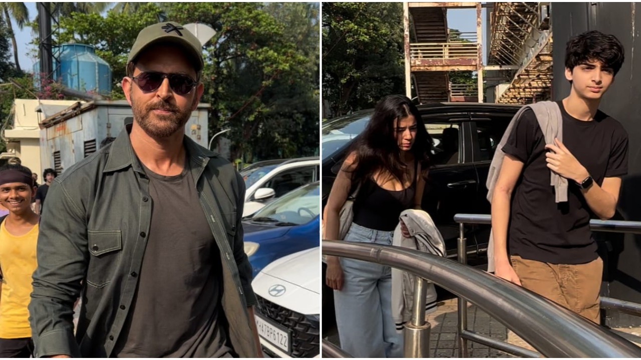 Hrithik says 'Happy Diwali' to paps as he goes for movie date with Saba & his sons