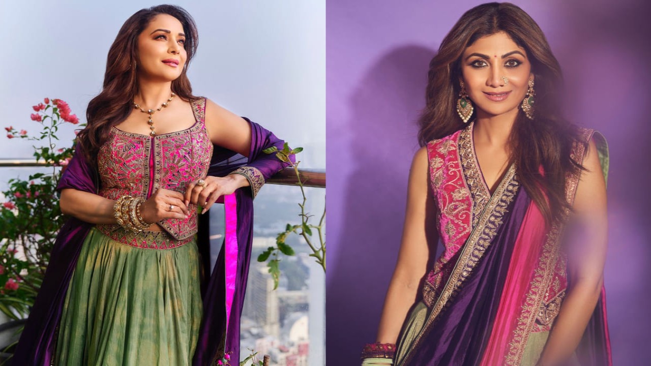 Madhuri Dixit and Shilpa Shetty were seen dressed in similar lehengas