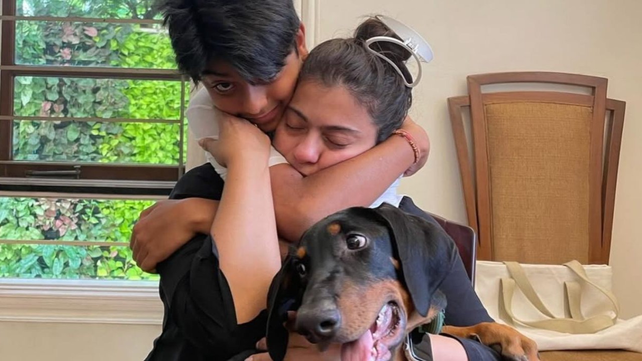 Kajol’s son Yug gives sweetest hug to mom in latest post; don't miss pet dog’s reaction