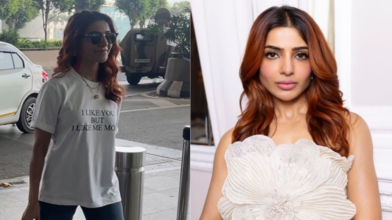 Samantha's 'I like you' t-shirt grabs eyeballs as she rushes towards the airport; WATCH