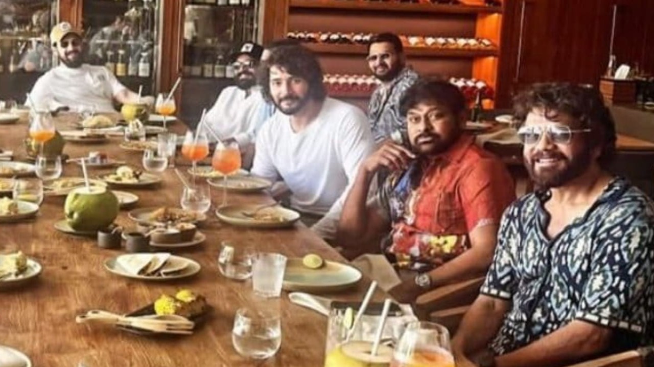 Mahesh Babu, Ram Charan, and Chiranjeevi spotted together for a picture-perfect lunch