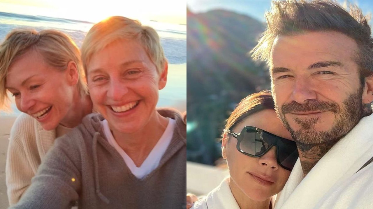 Ellen DeGeneres and Portia de Rossi [Image via Instagram], David and Victoria Beckham [Image via Instagram]