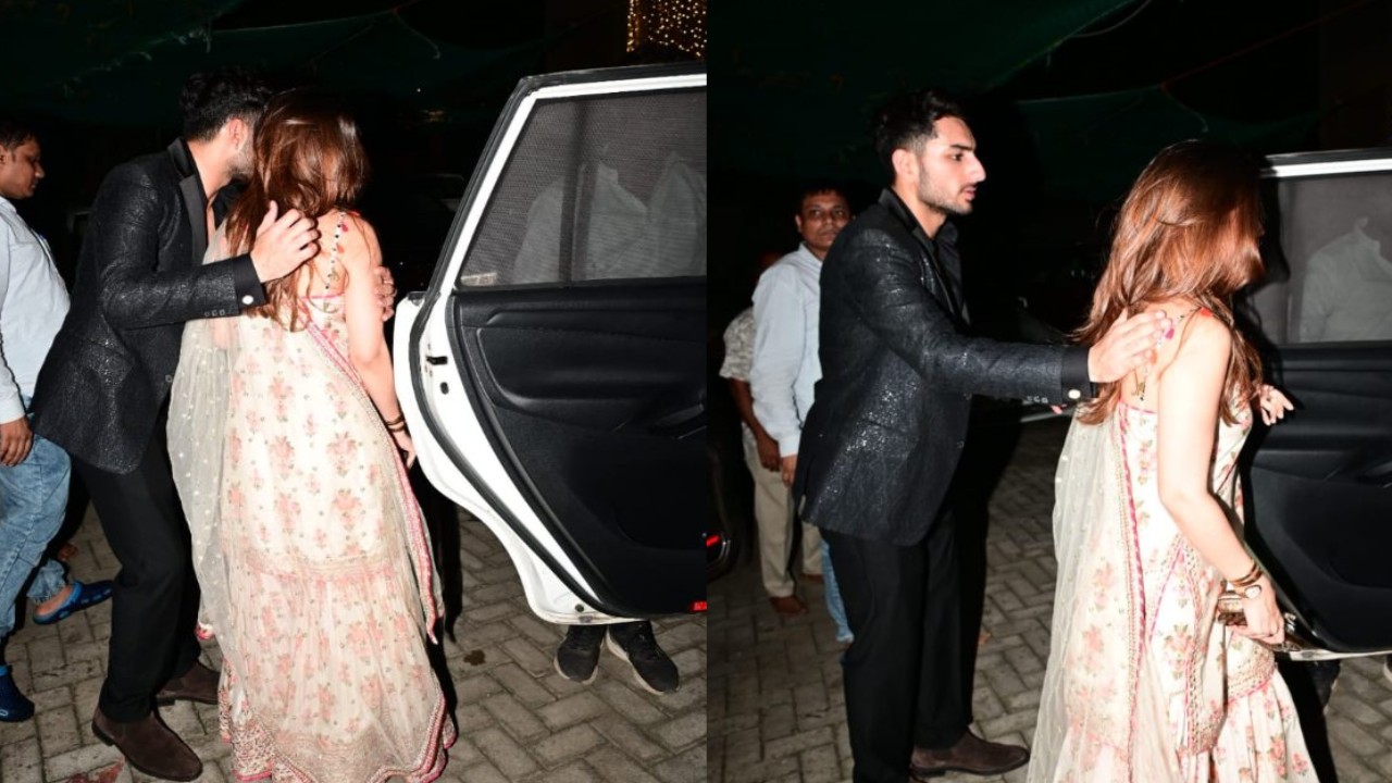 WATCH: Ibrahim Ali Khan hugs and sees off Rasha Thadani post-Diwali bash; fan says, ‘They look so good together’