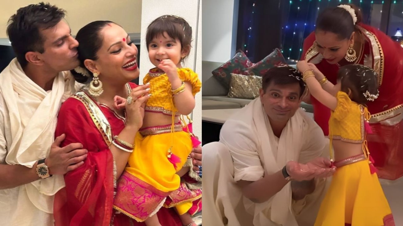 Bipasha Basu and Karan Singh Grover enjoy Diwali with their daughter, Devi: WATCH