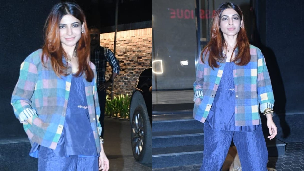 Samantha Ruth Prabhu was spotted at a movie screening last night and her jacket was all things bright and beautiful 