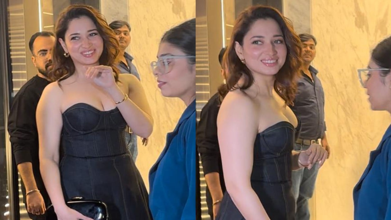 Move over sequins, Tamannaah Bhatia’s corset-inspired denim dress worth Rs 31,952 is the new party staple