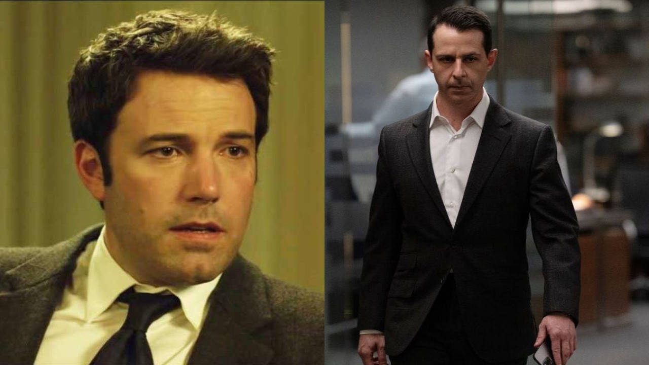 Ben Affleck in Gone Girl [Image Via Regency Enterprises, TSG Entertainment], Kendall Roy in Succession [Image via HBO, Max]