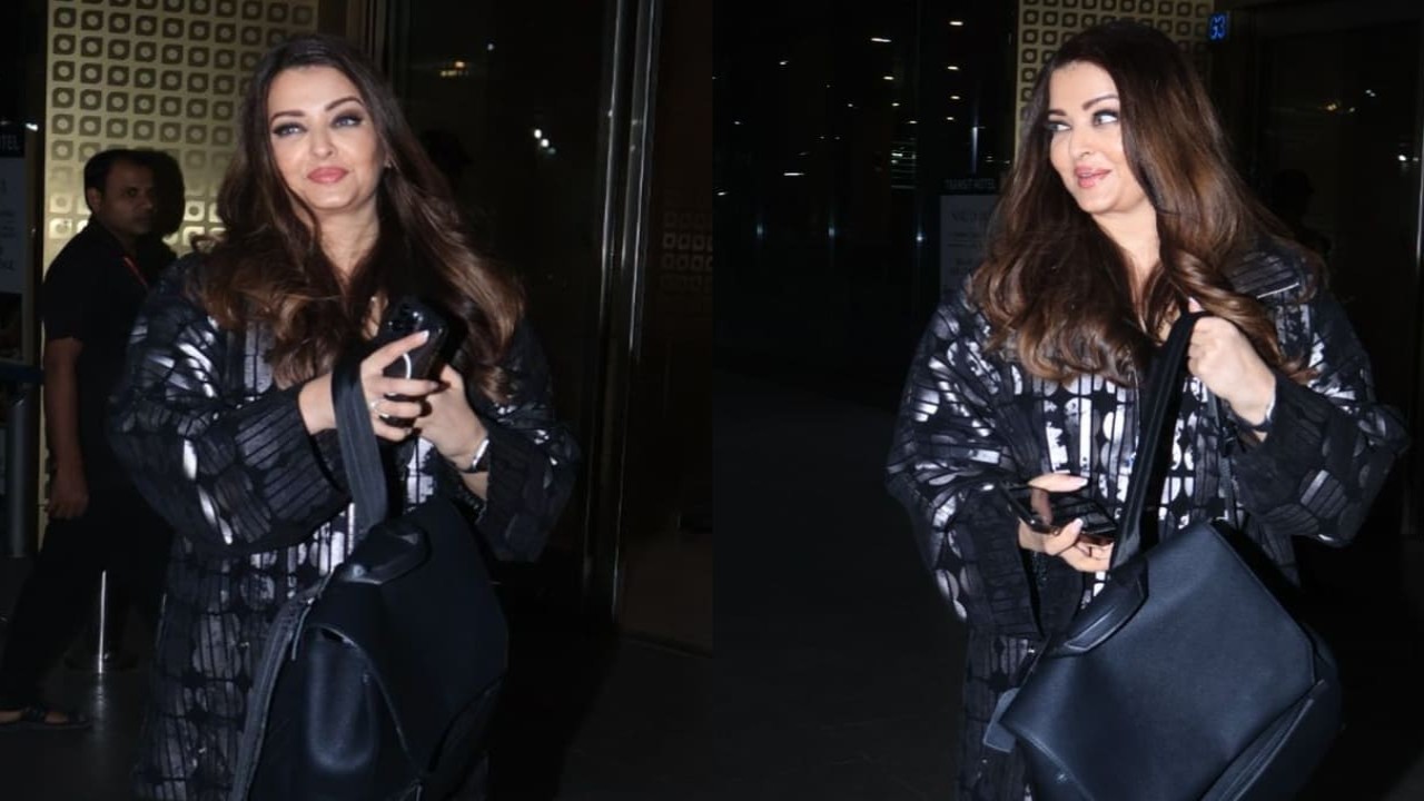 Aishwarya Rai Bachchan brings all-black drama to Mumbai airport with a monochrome look; the epitome of cool and classy 