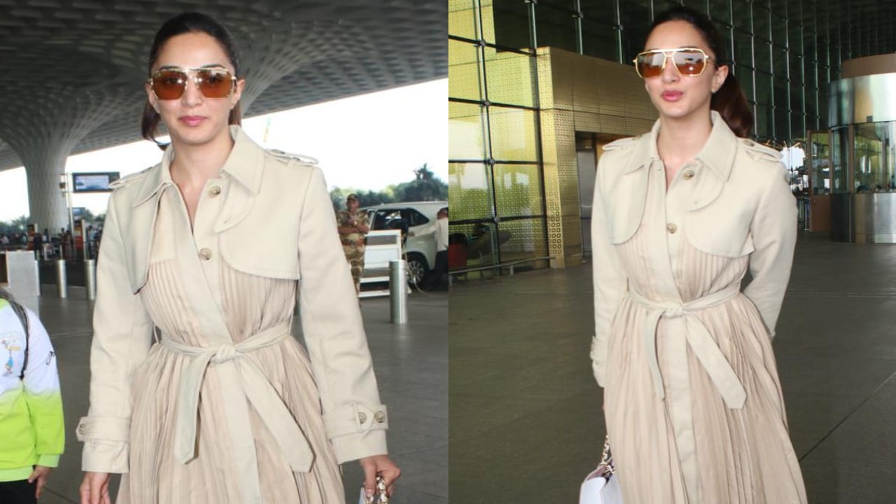 Kiara Advani puts stylish twist on her Rs 47,764 trench coat, rocking it as a dress for glam airport look