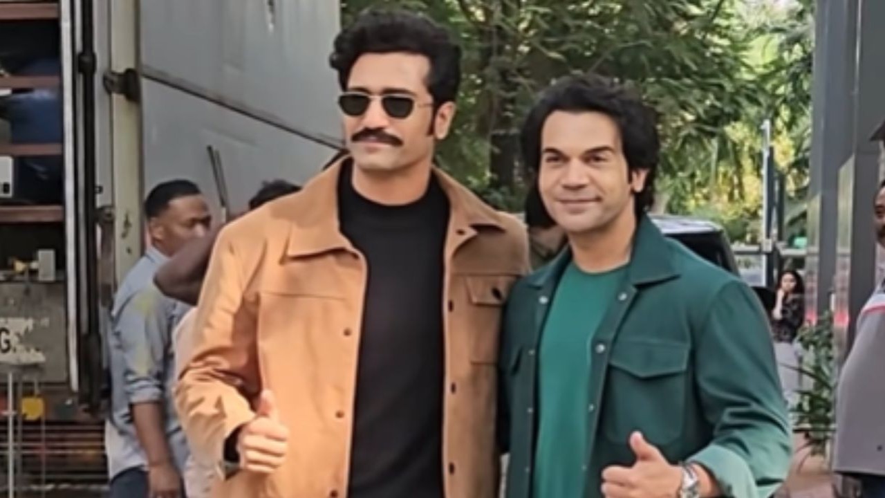 Vicky Kaushal excitedly making Rajkummar Rao pose with him for paps is what we call true bromance; WATCH