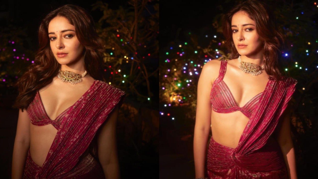 Ananya Panday’s pink sculpted saree for Diwali is a dazzling detour from the usual drapes