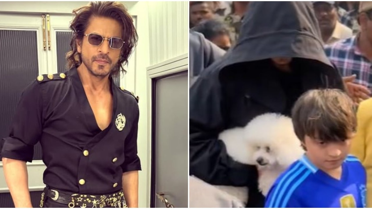 Shah Rukh Khan jetting off with his new furry friend leaves fans in frenzy; netizens call it 'cutest thing' on internet: WATCH