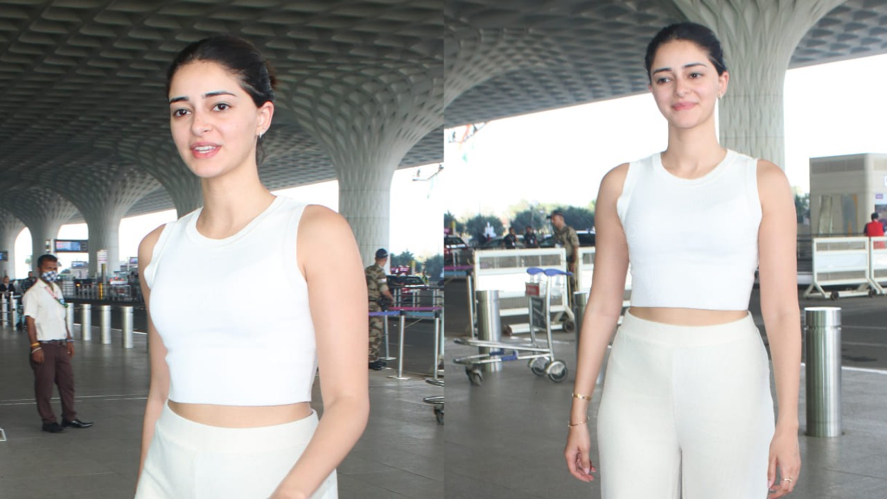 Ananya Panday’s airport look might be basic but her fur slip-ons steal the show  