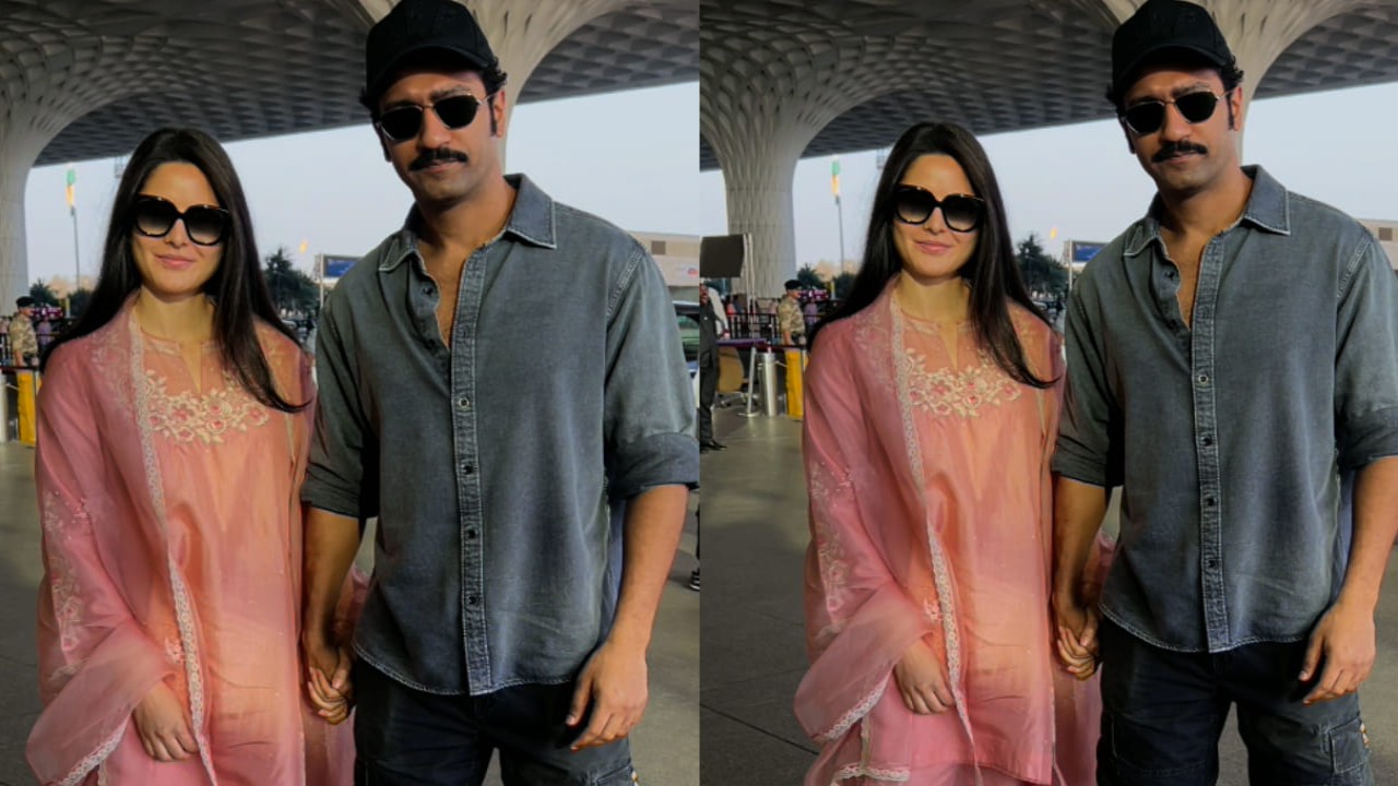 Katrina Kaif wears simple traditional dress at airport with Vicky Kaushal and still manages to look elegant