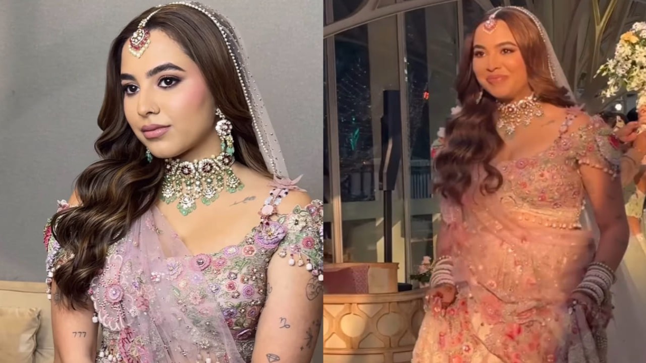 Aaliyah Kashyap turns into a beautiful pastel bride in Tarun Tahiliani’s floral lehenga 