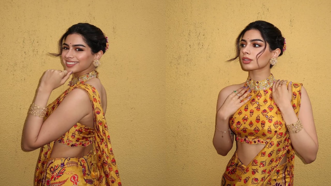 Khushi Kapoor in pre-draped saree worth Rs 23K is the perfect haldi outfit you must have this wedding season