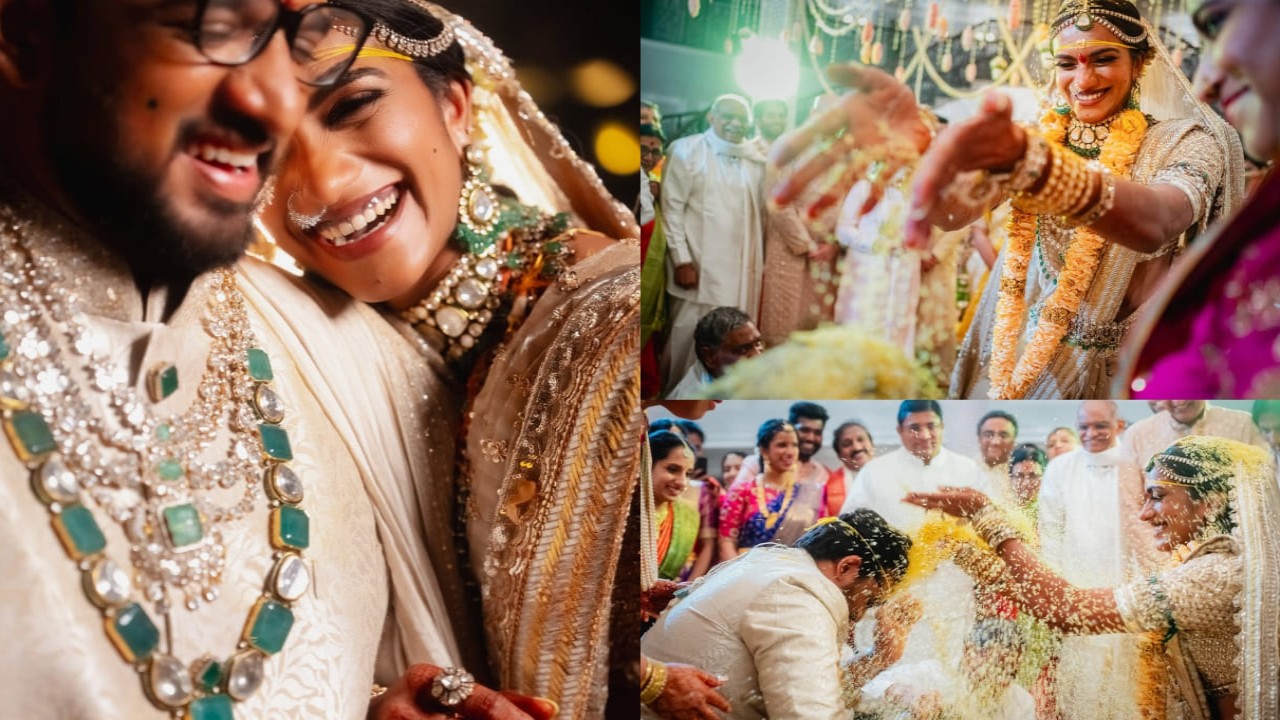 PV Sindhu turns into traditional South Indian Bride in  Manish Malhotra’s ivory saree 