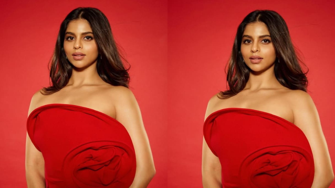 Suhana Khan channels Christmas vibes in bold Magda Butrym red mini-dress worth Rs 1 lakh