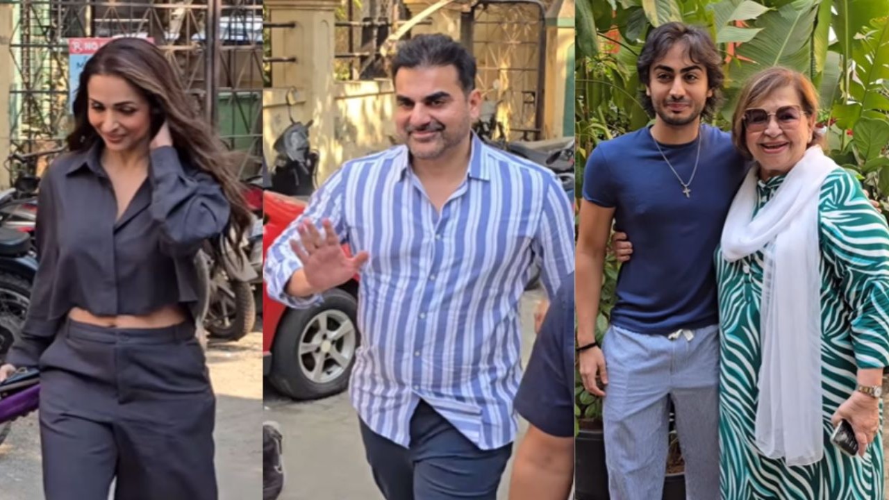 Arbaaz Khan visits Malaika Arora and Arhaan's new restaurant for lunch with parents Salim Khan, Salma Khan and Helen; WATCH