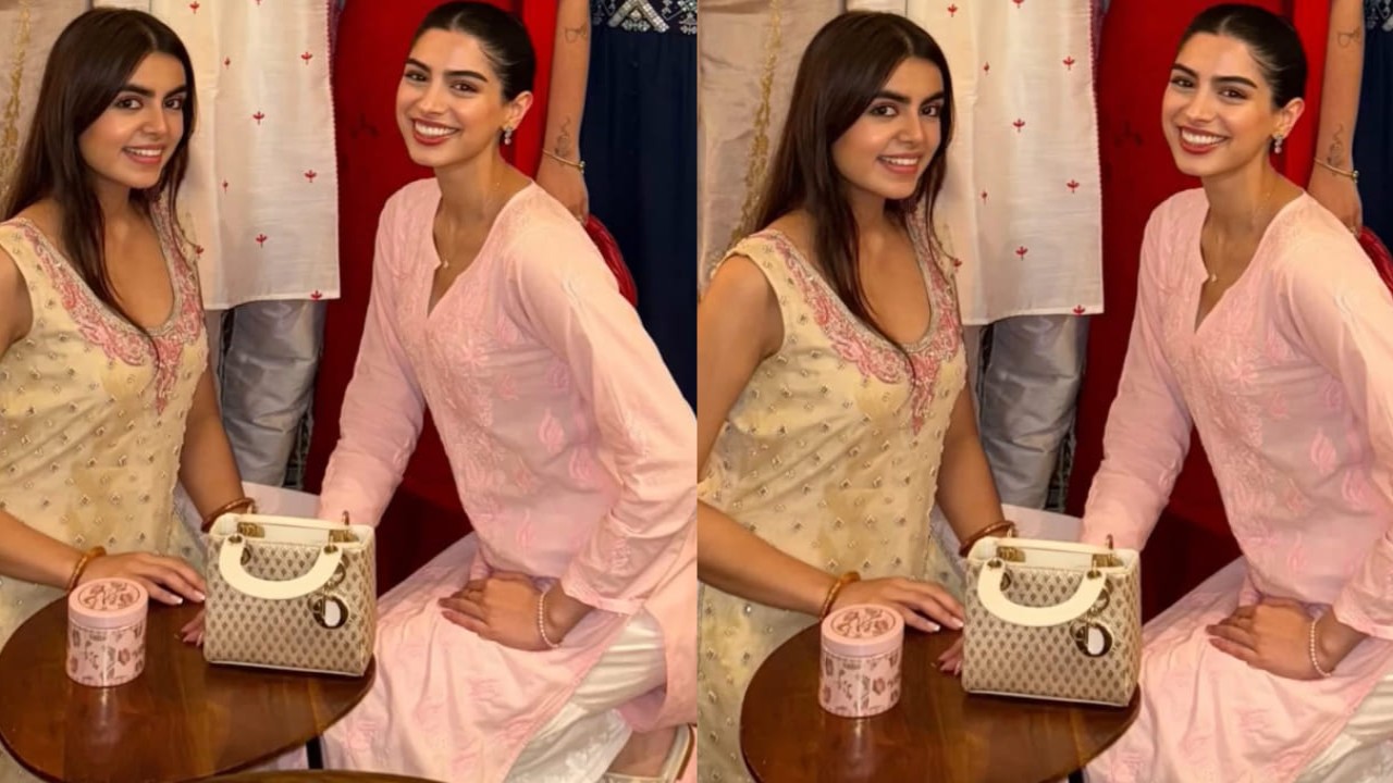 Khushi Kapoor in chikankari kurta 