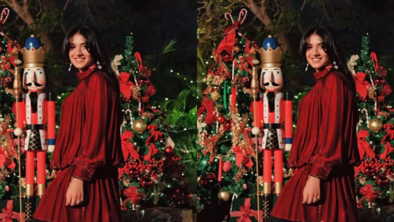 Radhika Merchant rocks Christmas fashion in Celine’s mini dress and Havana floral boots