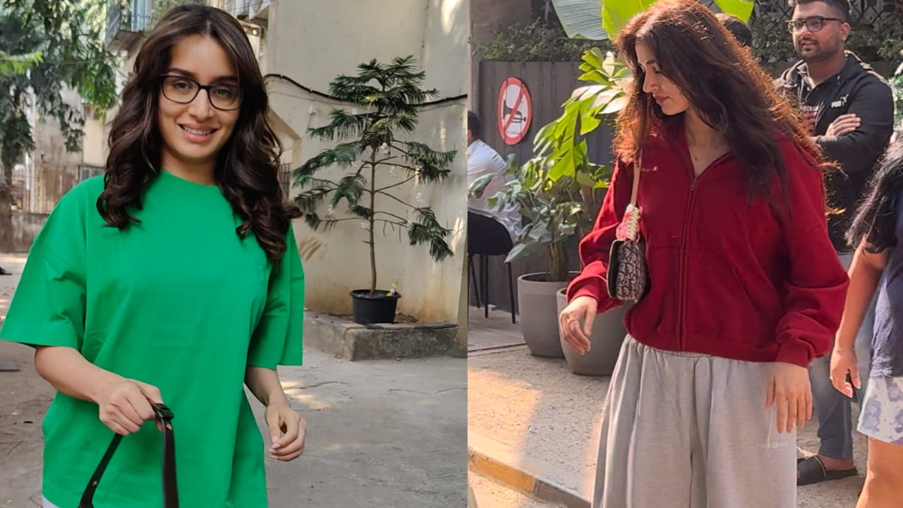 Shraddha Kapoor and Disha Patani were spotted in the city dressed in casual grey track pants. 