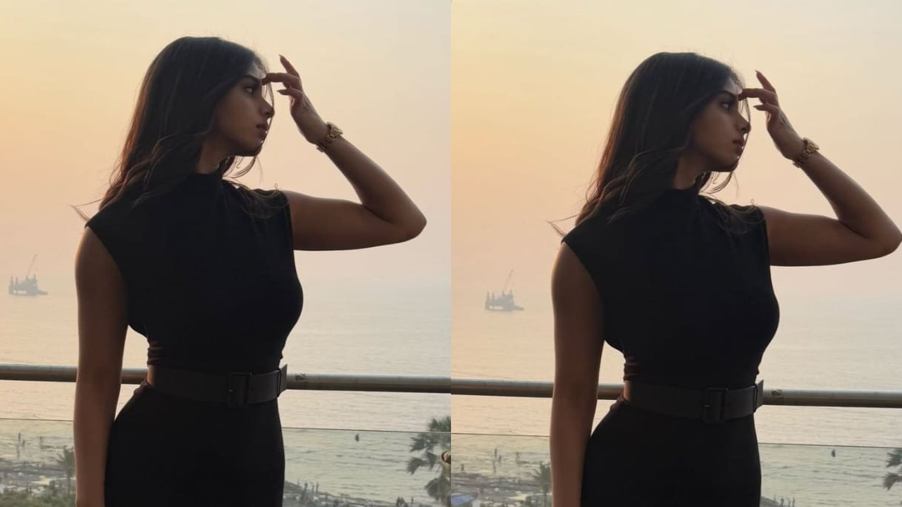 Suhana Khan in ankle-length black dress and brown bag proves style runs in her family