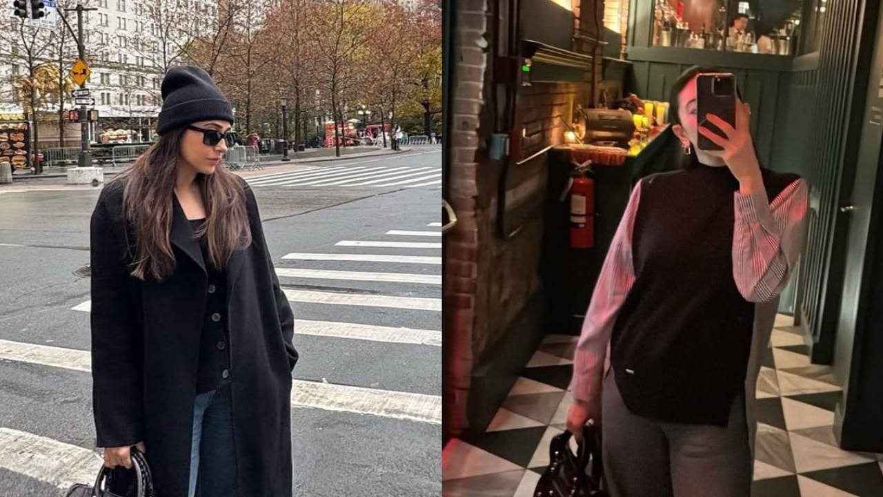 Karisma gives winter upgrade to her vacation look in style with a Balenciaga bag in focus