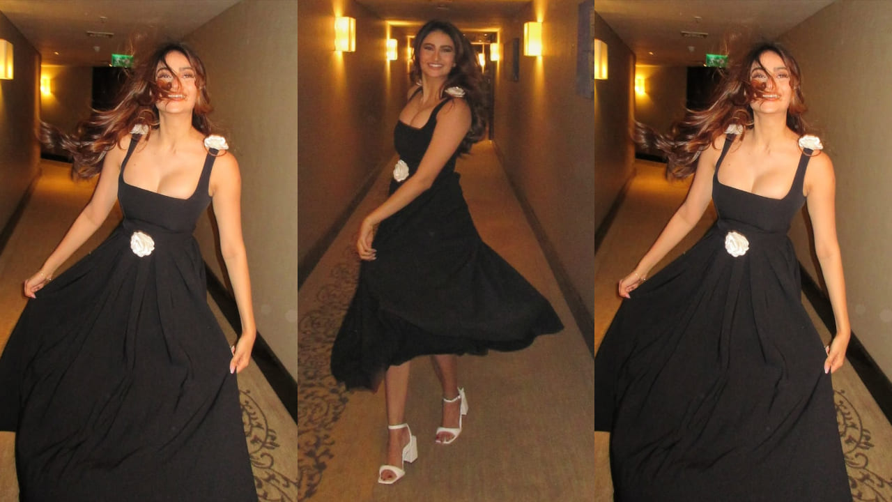 Palak Tiwari's gorgeous look in black midi dress commands attention; it perfectly blends elegance and drama at every step